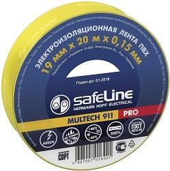 Изолента SafeLine PRO 19 мм/20 м. Жёлтый