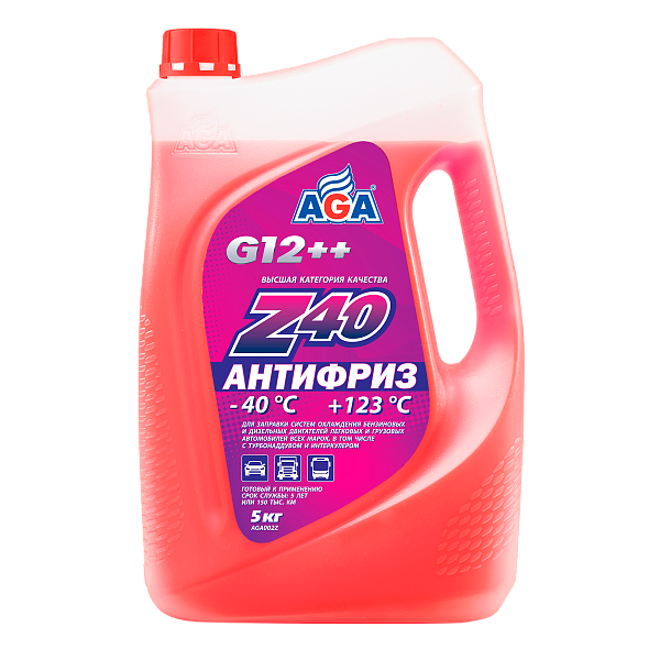Антифриз готовый к применению AGA002Z Красный G12++  5 кг.
