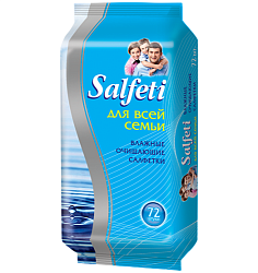 Влажные салфетки SALFETI Family Comfort №72 для всей семьи очищающие
