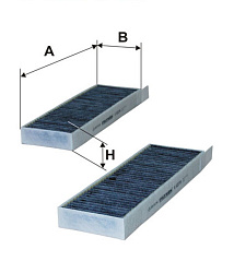 Фильтр салона, угольный Filtron K1227A-2X