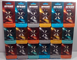 Ароматизатор подвесной Areon X VERSION REFRESHMENT LIQUID MIX ароматов, к-т 18 шт.