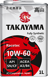 Моторное масло TAKAYAMA Racetec  10W-60  1 л. синт.