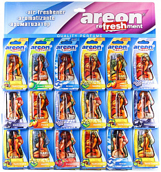 Ароматизатор подвесной Areon REFRESHMENT LIQUID Hard комплект 18 шт.