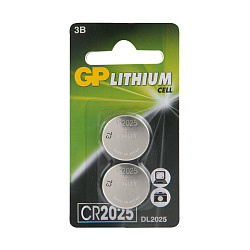 GP Элемент питания (литиевая дисковая батарейка)  Lithium CR2025-2CRU2 (2шт в уп.)         2 шт