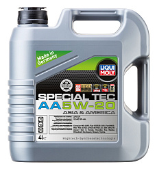 Моторное масло LIQUI MOLY Special Tec AA  5W-20  4 л. синт.