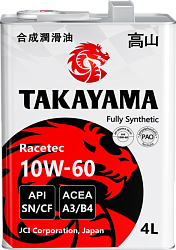 Моторное масло TAKAYAMA Racetec  10W-60  4 л. синт.