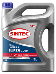 Масло моторное 10w-40 SINTEC Super 3000  5л. п/синт. API SG/CD /кор.4шт/