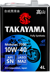 Моторное масло TAKAYAMA Mototec 7000 4Т  10W-40  4 л. синт.