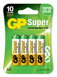 GP Элемент питания AA  Super Alkaline15A-2CR4 (4шт в уп.)         4 шт
