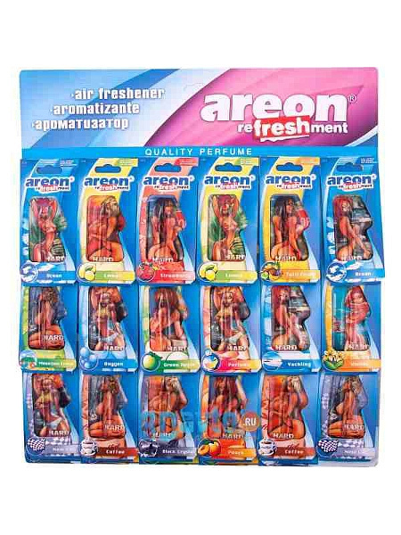 Ароматизатор подвесной Areon REFRESHMENT LIQUID SEXY MIX комплект 18 шт.
