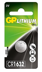 GP Элемент питания (литиевая дисковая батарейка)  Lithium CR1632 -7СR1 (1шт в уп.)         1 шт