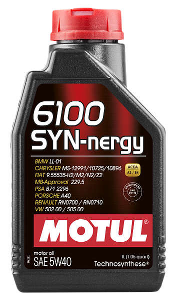 Масло моторное 5/40 6100 Syn-Nergy MOTUL   1л. п/синт. API SN /кор.12шт./
