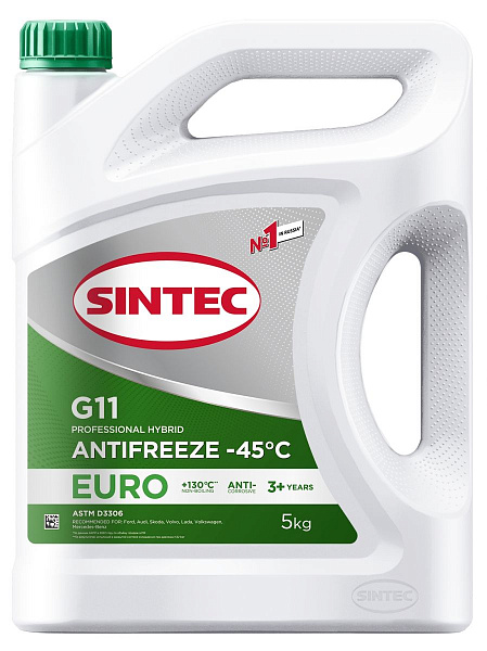 Антифриз -45 зелёный SINTEC Euro G-11 Green  5 кг.