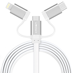 Кабель 3 в1 USB2.0-microUSB/USB Type-C Lightning Crown