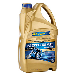 Моторное масло RAVENOL Motobike 4-T Ester  10W-40  4 л. синт.