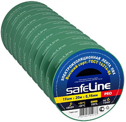 Изолента SafeLine PRO 19 мм/20 м. Зеленый