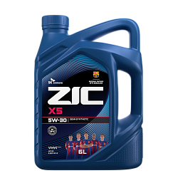 Моторное масло ZIC X5  5W-30  6 л. п/синт.