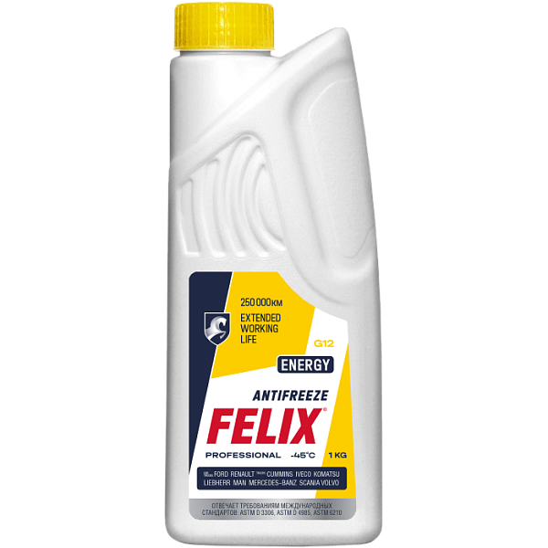 Антифриз FELIX Energy G-12+ (-40) жёлтый  1 кг.