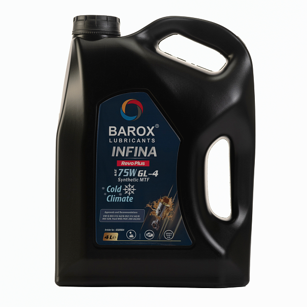 Трансмиссионное масло BAROX INFINA Revo Plus 75W GL-4  синт. 4 л.