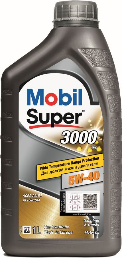 5/40 Super 3000 X1 MOBIL   1л. синт. API SN/SM Масло моторное /кор.12шт/