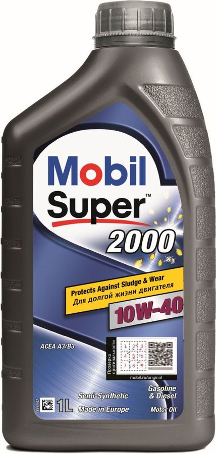 10/40 Super 2000 X1 MOBIL   1л. п/синт. API SL Масло моторное /кор.12шт./