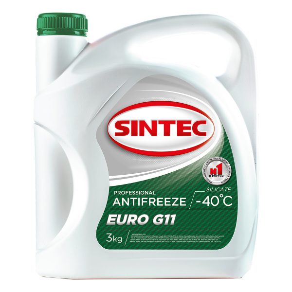 Антифриз Sintec EURO G-11 (-40) зелёный  3 кг.