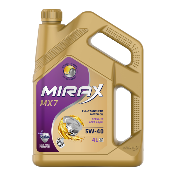 Моторное масло MIRAX MX7  5W-40  4 л. синт.