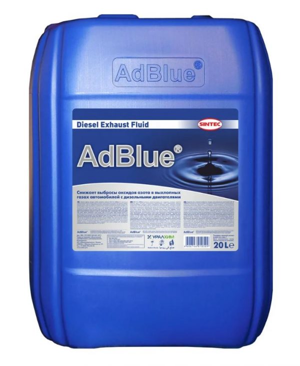 Жидкость для систем SCR диз.двиг. AdBlue SINTEC (мочевина)   20л. (в п/э кан.)  (поддон 36шт.)